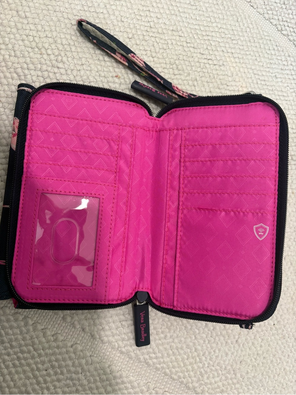 Vera Bradley Flamingo RFID Zip Around Wristlet Wallet - Picture 4 of 4